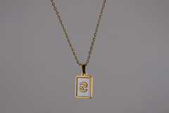 Colar Zodíaco - Pendente Retangular - Aço Inoxidável