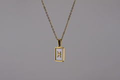 Colar Zodíaco - Pendente Retangular - Aço Inoxidável